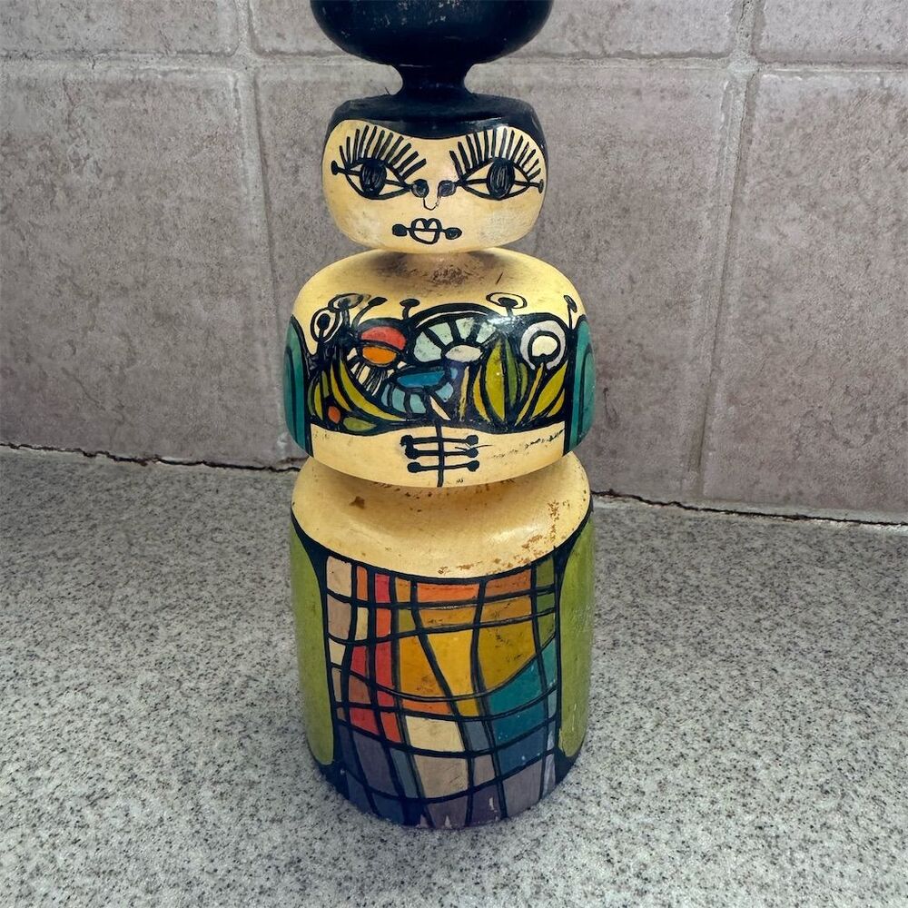 Hand-Painted Wooden Figurine Multicolor Artistic Home Decor: True Vintage